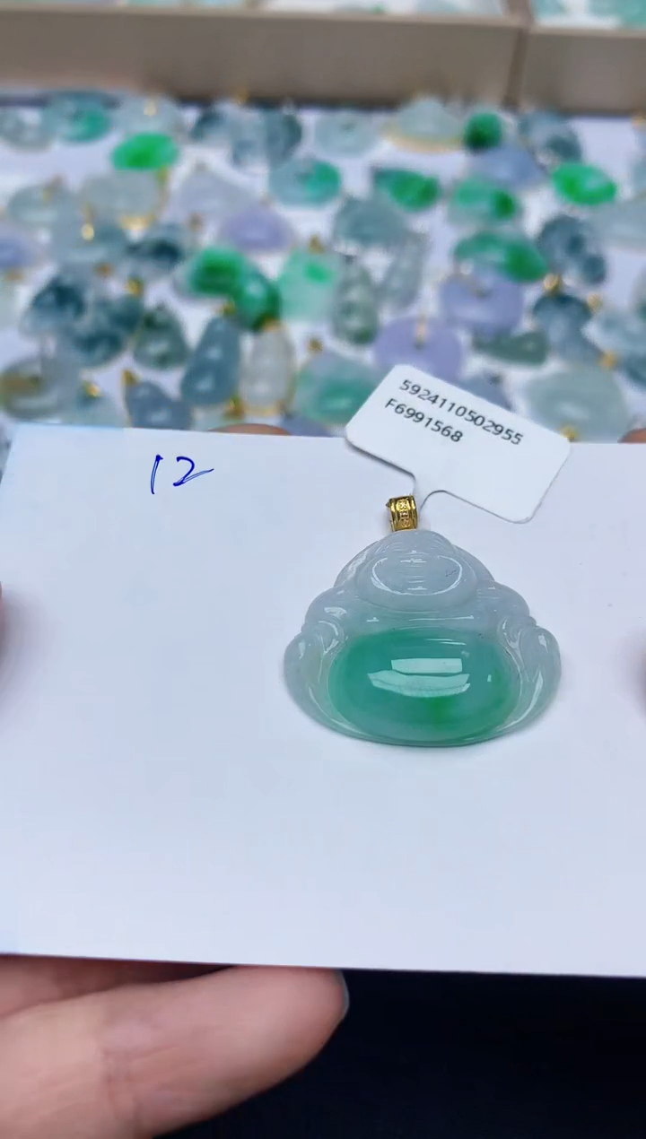 【闪购商品】翡翠颈饰18K金镶嵌天然翡翠A货