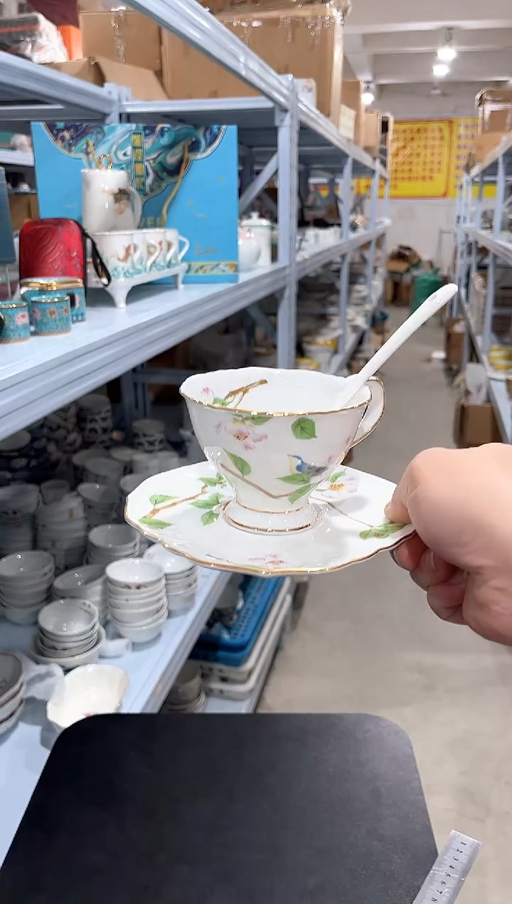 杯子骨瓷（简装）咖啡杯碟一套+小勺