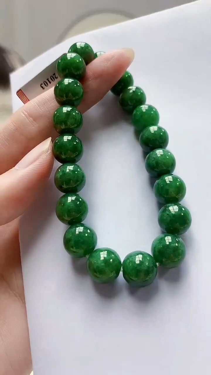 未镶嵌定制翡翠4852zm-毛货手串61
