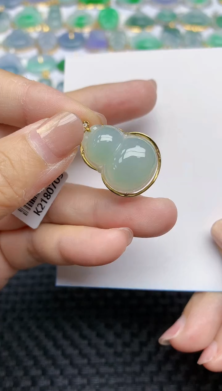 【闪购商品】翡翠颈饰18K金镶嵌天然A货翡翠 108