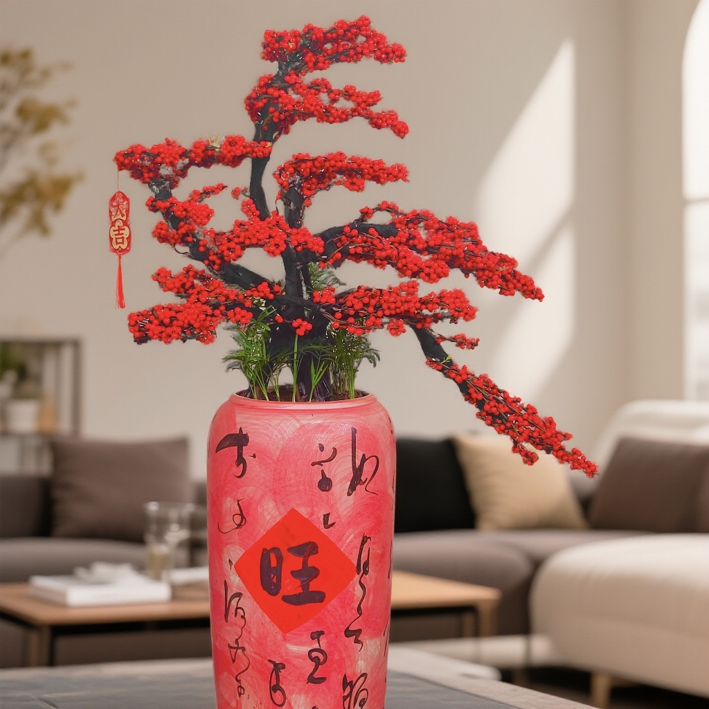 北美冬青盆栽景适合客厅办公室内外的耐寒好养绿植