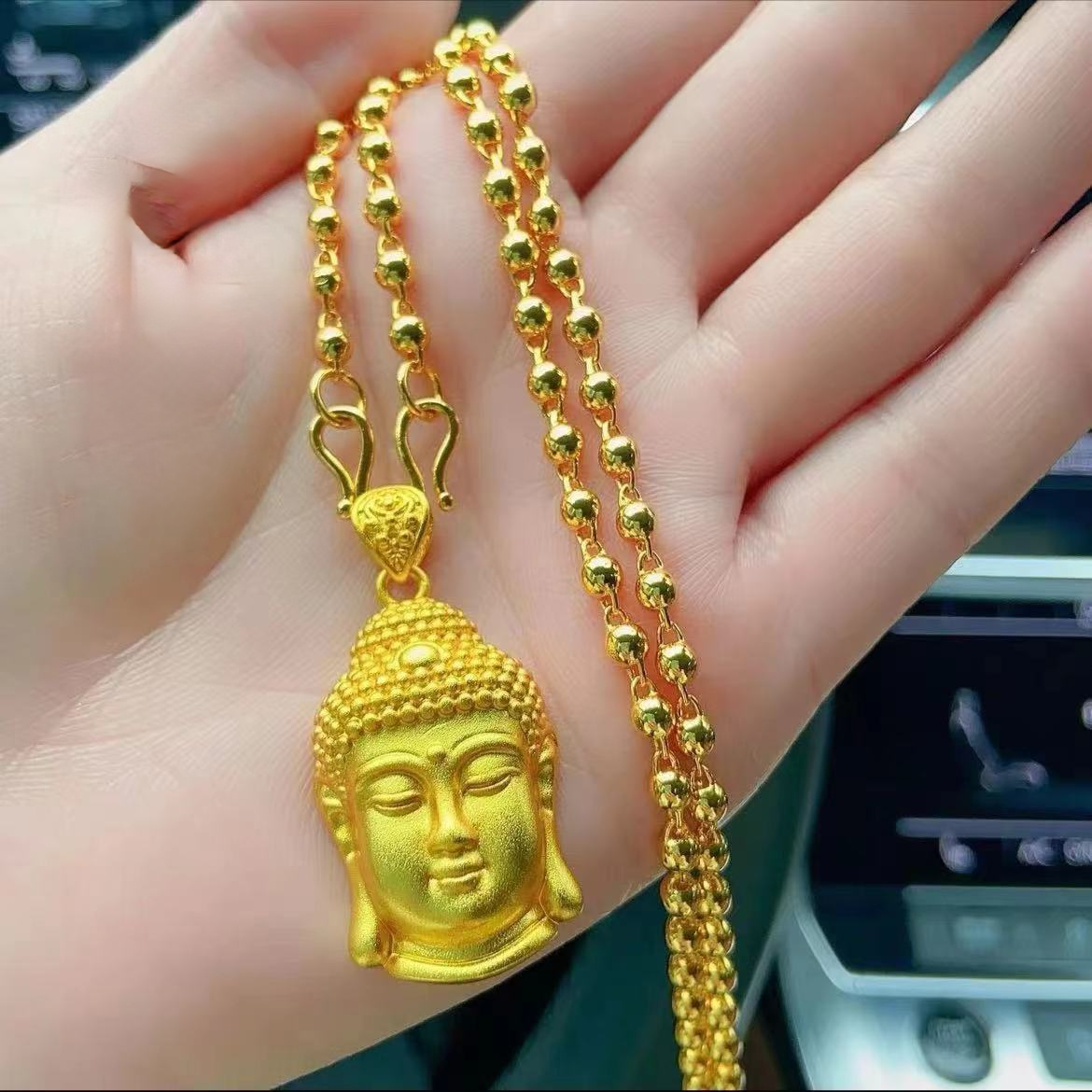 合金吊坠 合金吊坠 卡4mm光珠加佛头一套