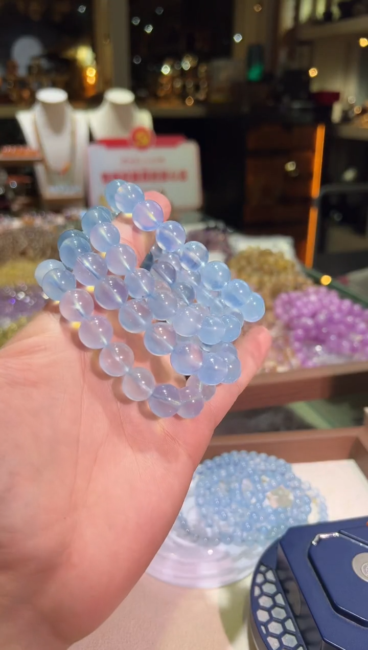 合成（培育）海蓝宝石未镶嵌12mm+海蓝宝（多样性发一）