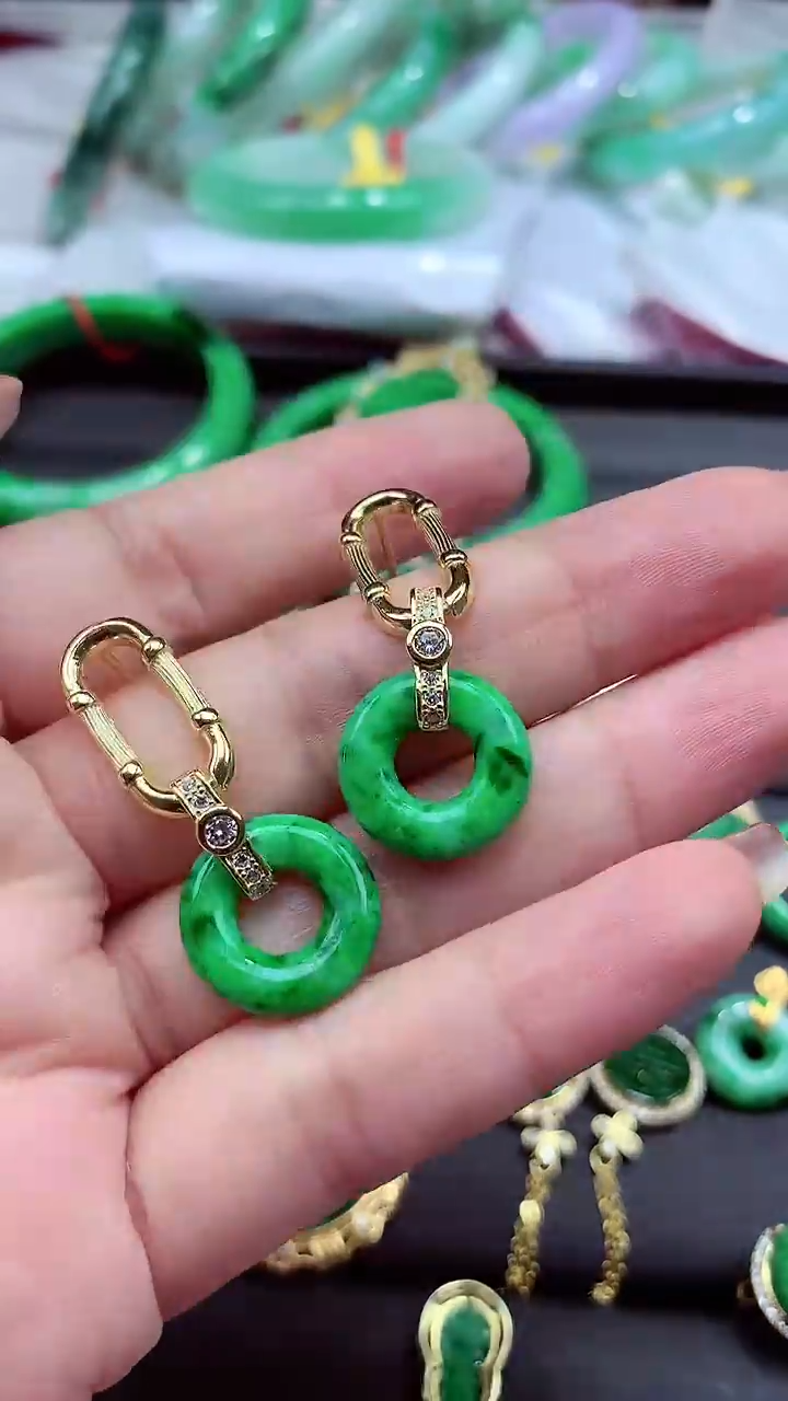 【闪购商品】翡翠耳饰银S925镶嵌 耳饰