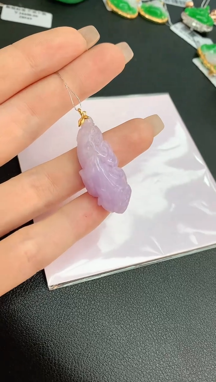 【闪购商品】翡翠颈饰18K金镶嵌赠礼盒证书 珍珍