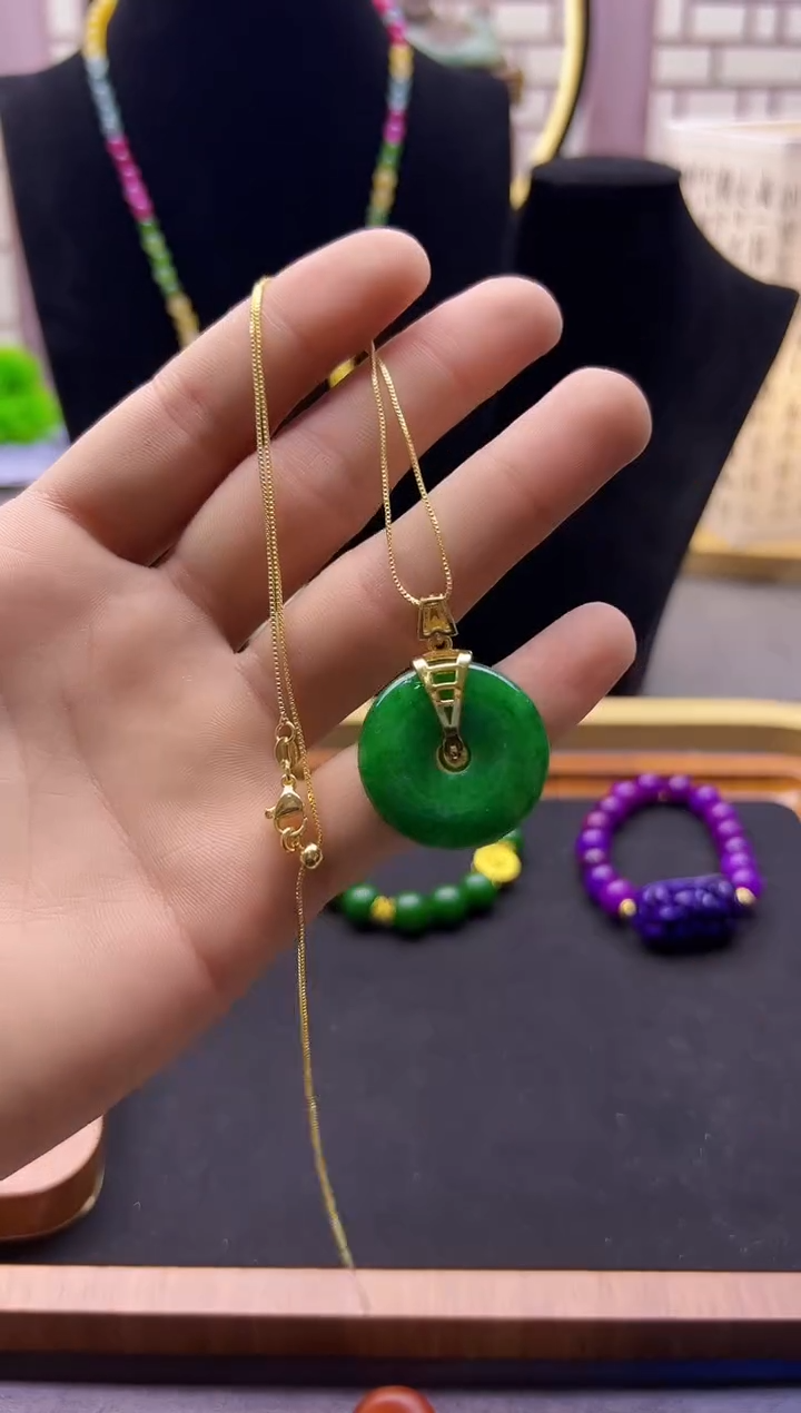 【闪购商品】翡翠颈饰14K金镶嵌D130        