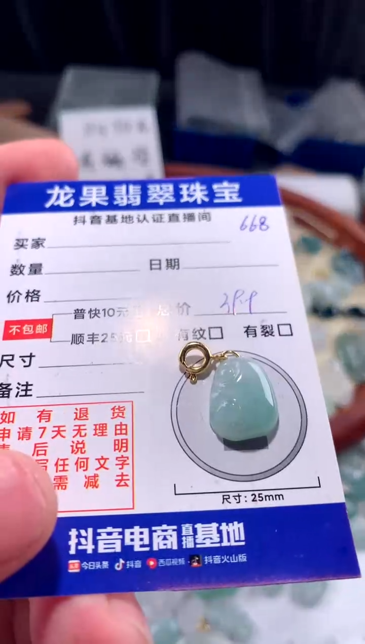 【闪购商品】翡翠颈饰未镶嵌绿如意668