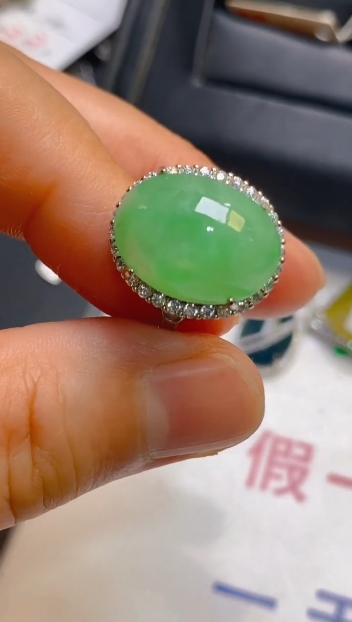 【闪购商品】翡翠耳饰银S925镶嵌天然A货翡翠1