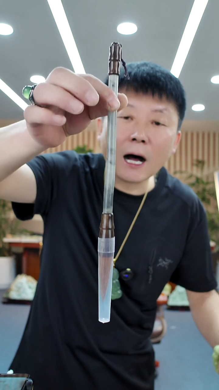 未镶嵌蛇纹石玉毛笔多样式发货随机发一