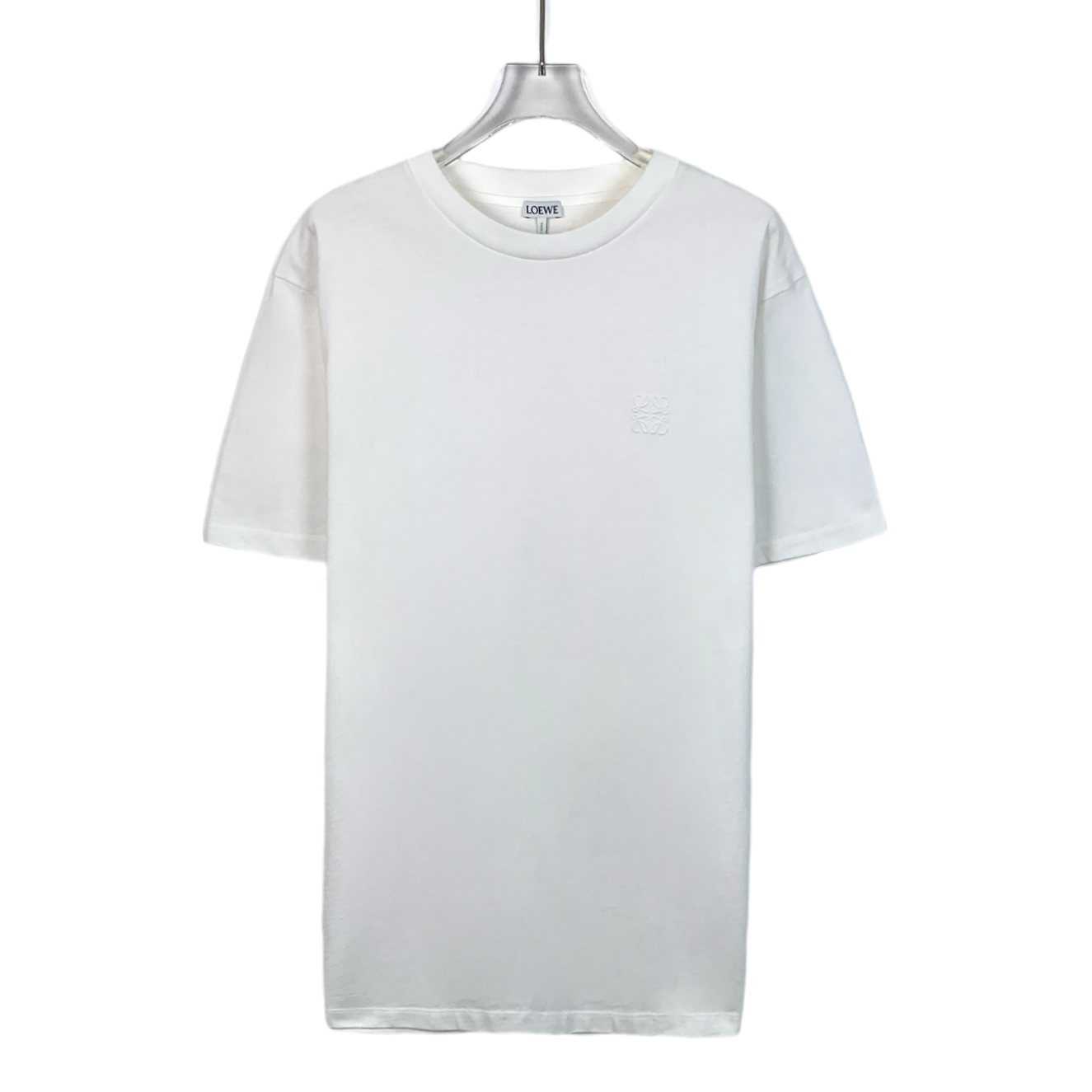 99新 LOEWE/罗意威 H13505  白色logo刺绣棉质圆领短袖T恤