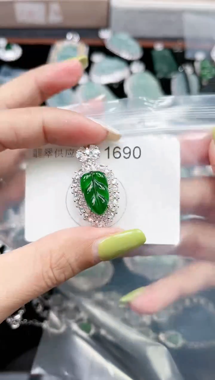 【闪购商品】翡翠颈饰未镶嵌赠皮绳1690
