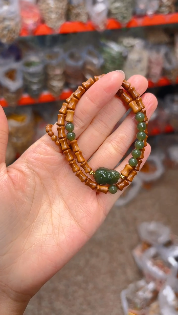 吊坠库克竹节双圈 貔貅