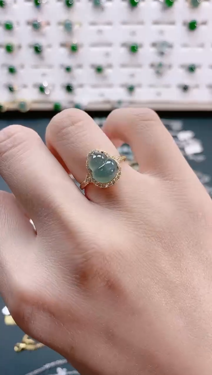 【闪购商品】翡翠戒指银S925镶嵌天然翡翠