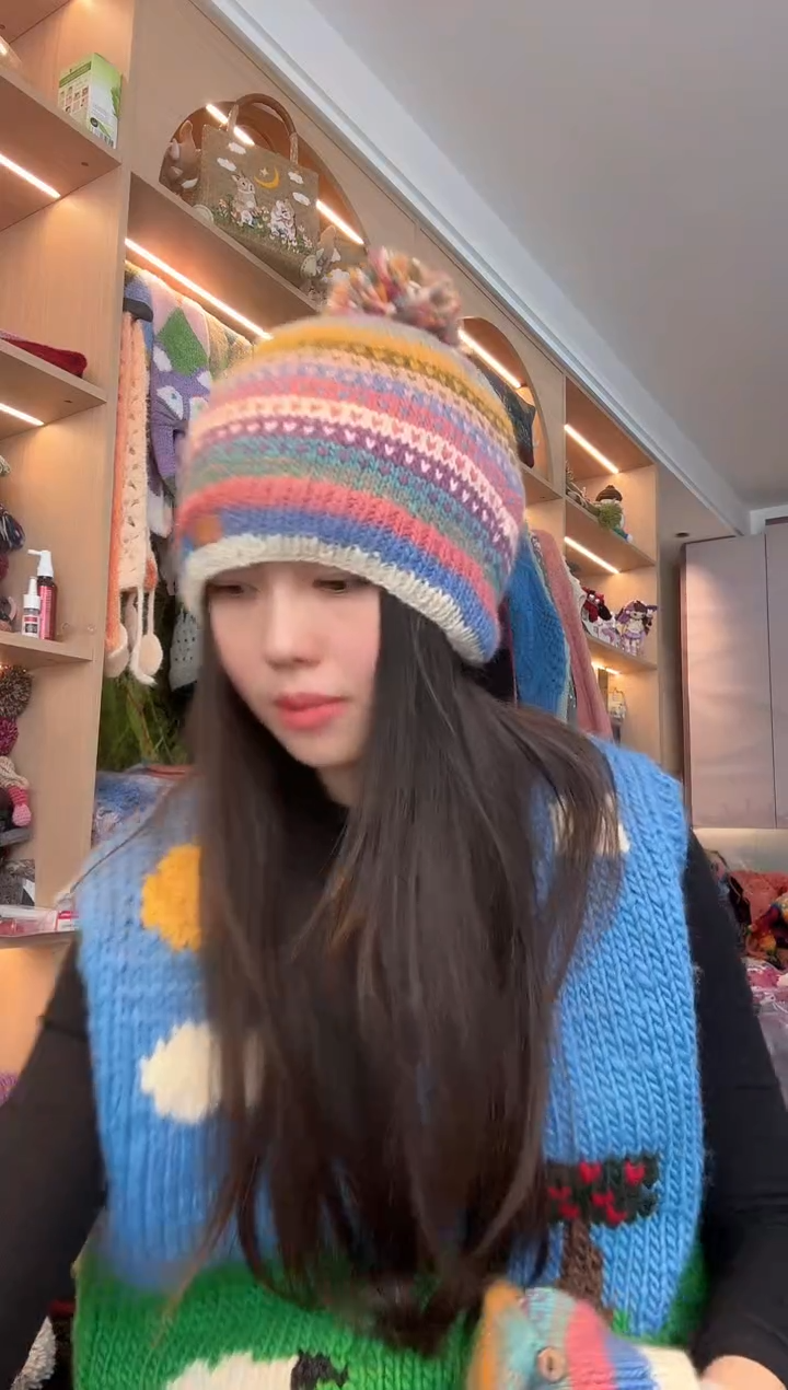 羊毛糖果单球帽 