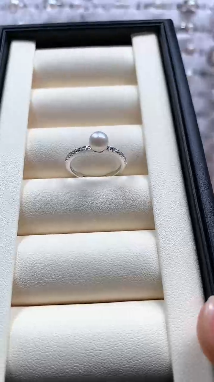 【闪购商品】海水珍珠戒指银S925镶嵌海水珍珠开口戒