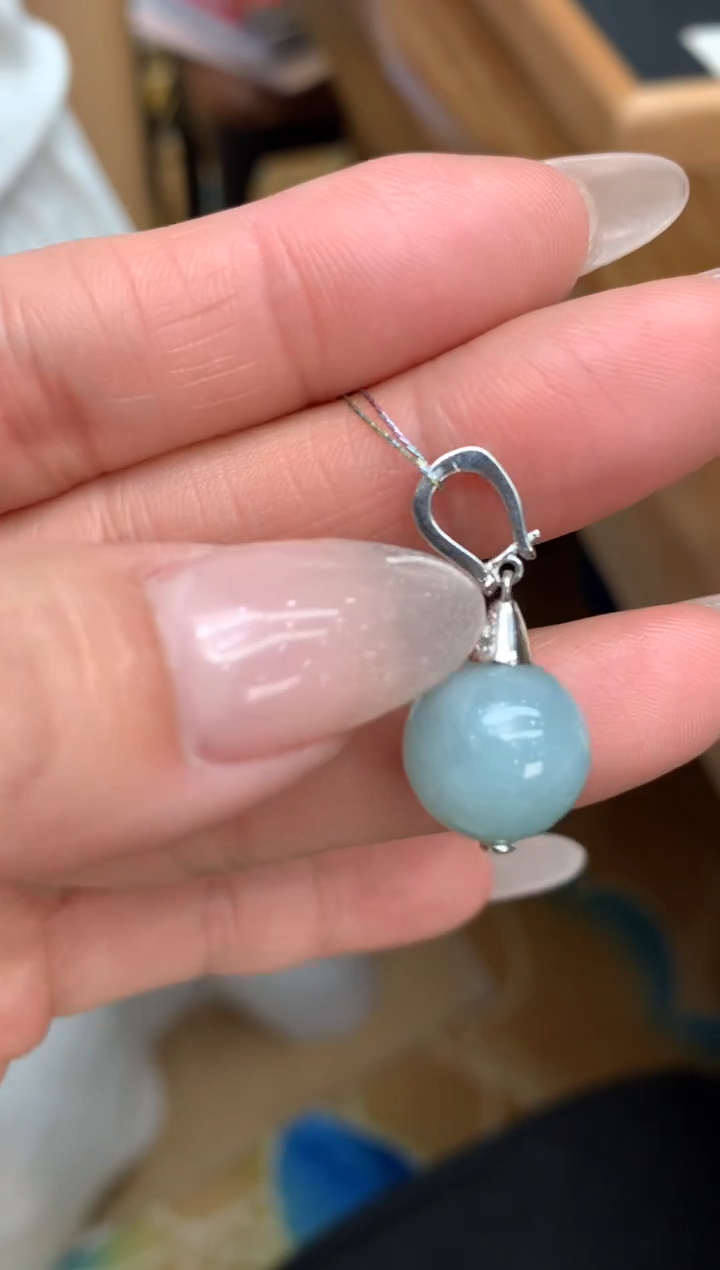 【闪购商品】翡翠颈饰银S925镶嵌圆珠