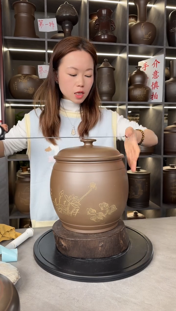 【闪购商品】罐本陶手作坭兴陶4-5斤装茶叶罐手工痕迹