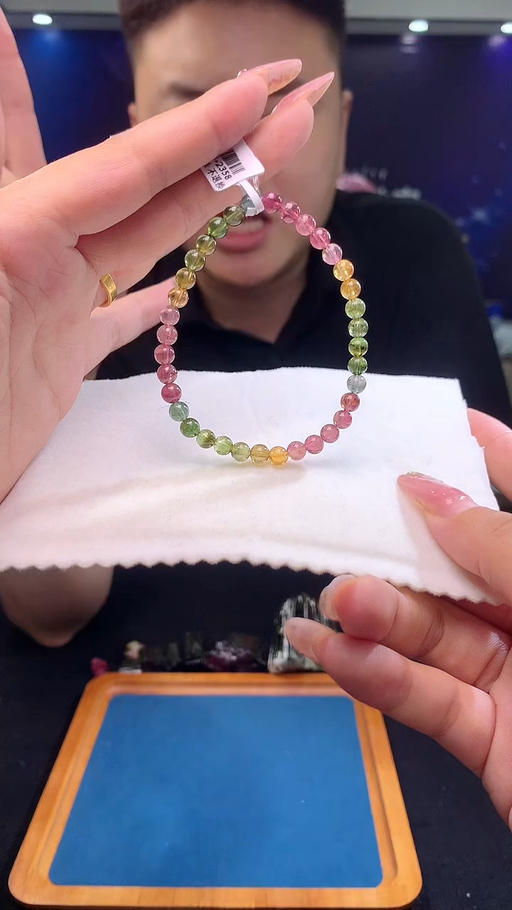 手链未镶嵌碧玺彩虹碧玺单圈5x(多样性发一)
