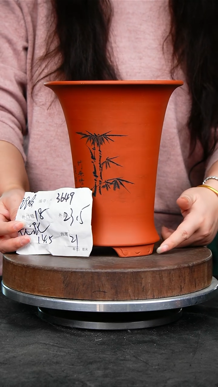 紫砂花盆3649花泥紫砂花盆