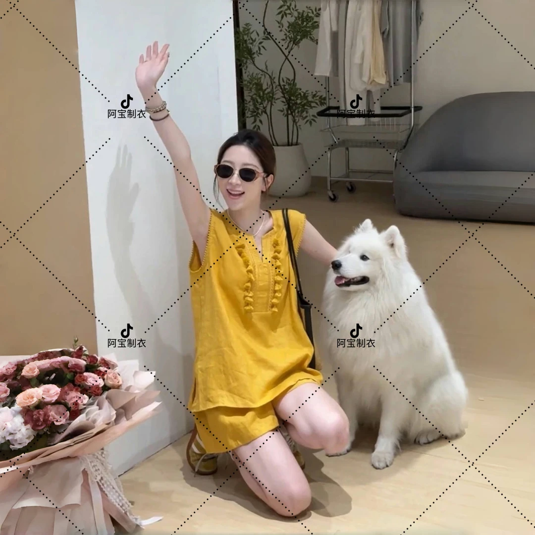运费险6小时飞3885#专柜品质亚麻极简无袖老钱风松弛感女装贵气