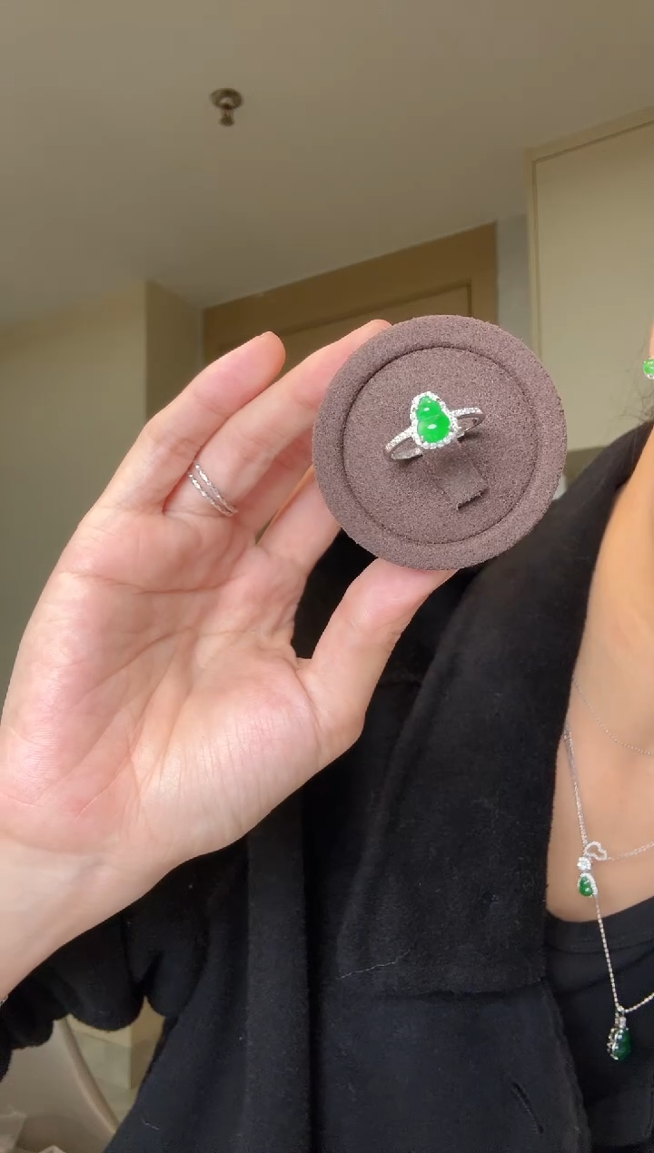 【闪购商品】翡翠戒指银S925镶嵌葫芦戒指