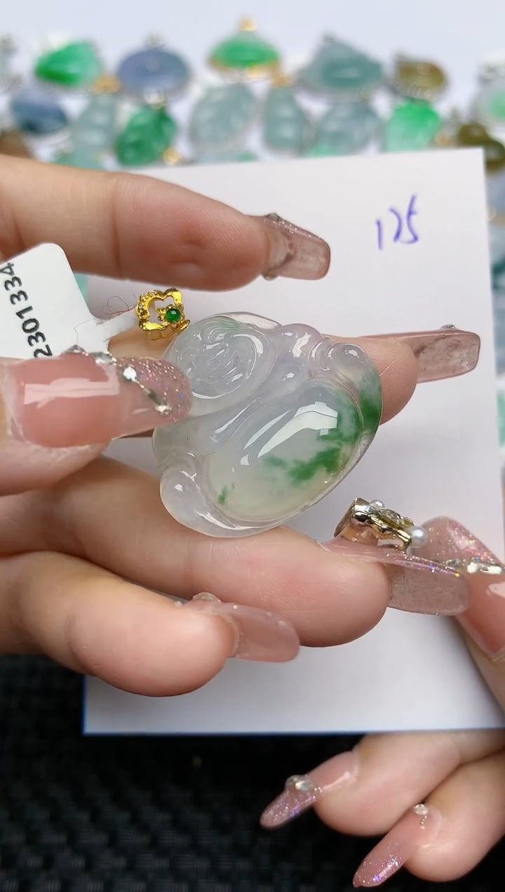 【闪购商品】翡翠颈饰18K金镶嵌天然A货翡翠 125