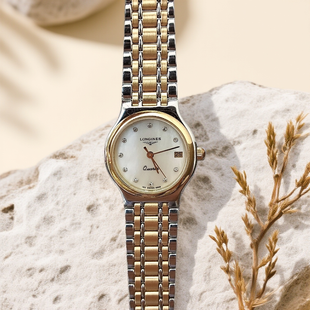 95新 Longines/浪琴 石英表后镶钻盘23腕15/256103320