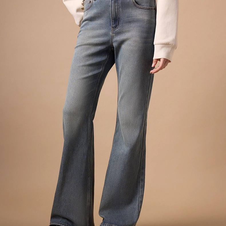 TeenieWeenie25冬季复古时尚潮流宽松微喇型长裤TTTJ254TW1B