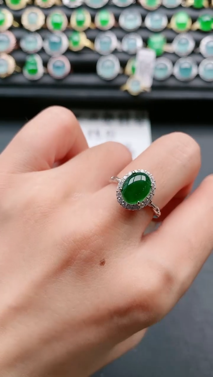 【闪购商品】翡翠戒指银S925镶嵌111111