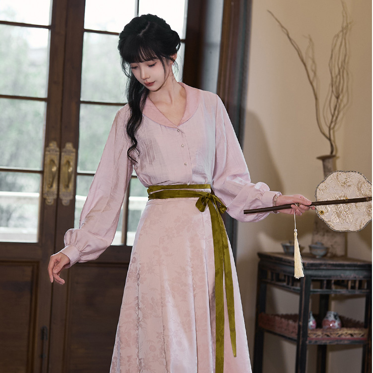 揽风华 单拍【春锦棠】唐制汉服一片式八破裙改良汉服 夏季上班可穿