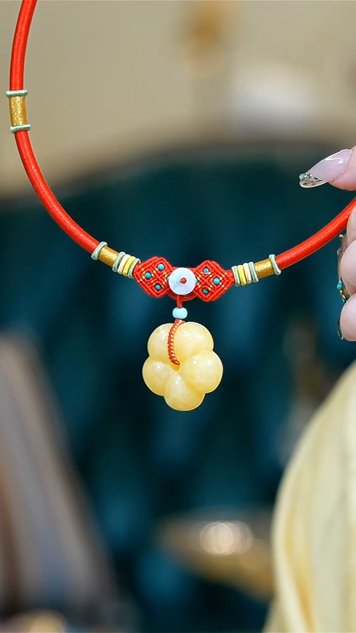 【闪购商品】蜜蜡颈饰未镶嵌蜜蜡花手工绳项圈