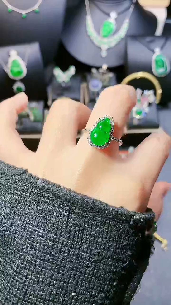 【闪购商品】翡翠戒指银S925镶嵌戒指