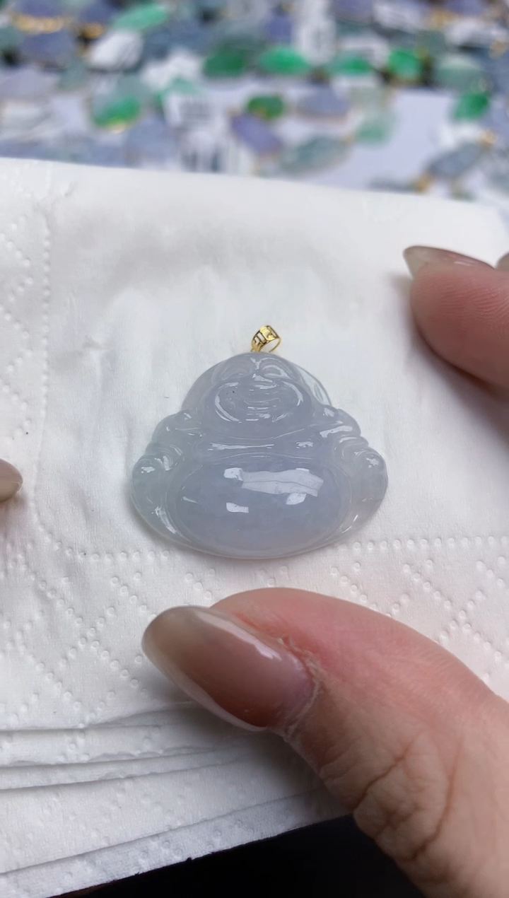 【闪购商品】翡翠颈饰18K金镶嵌天然缅甸翡翠A货