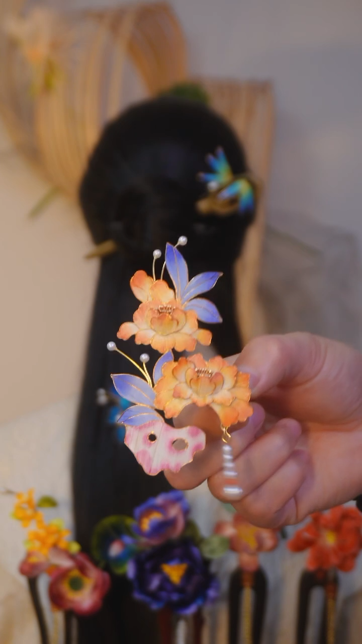 【闪购商品】木非遗桑蚕丝绒花发簪木簪东方美学清雅