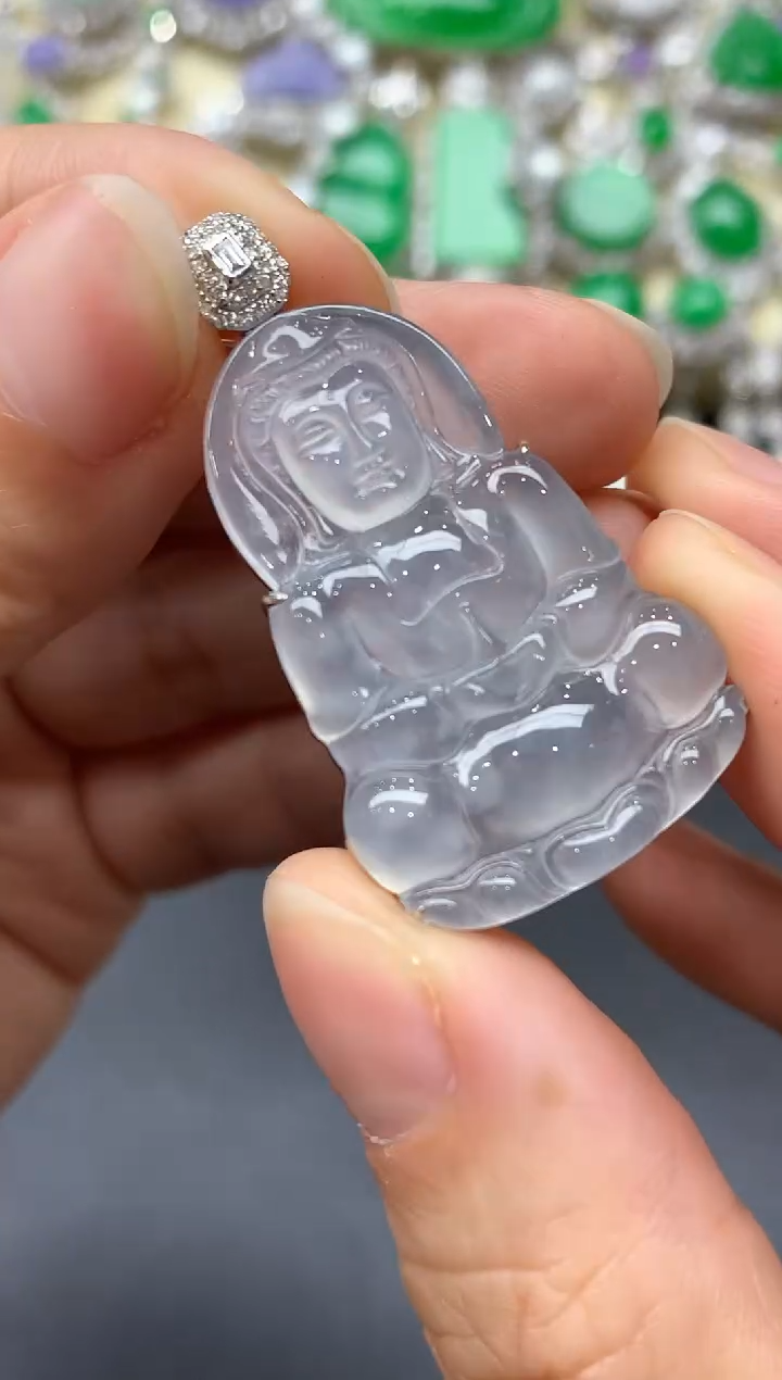 颈饰18K金镶嵌翡翠612-中国好珍宝