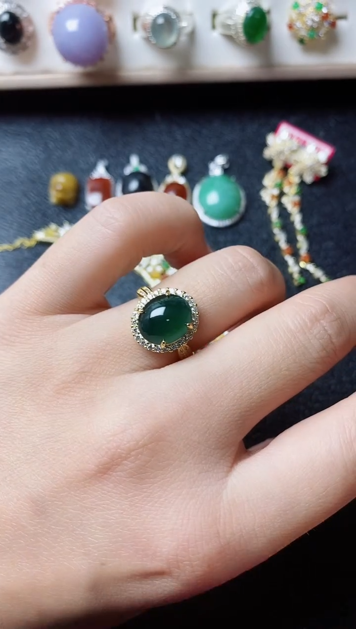【闪购商品】翡翠戒指银S925镶嵌11111
