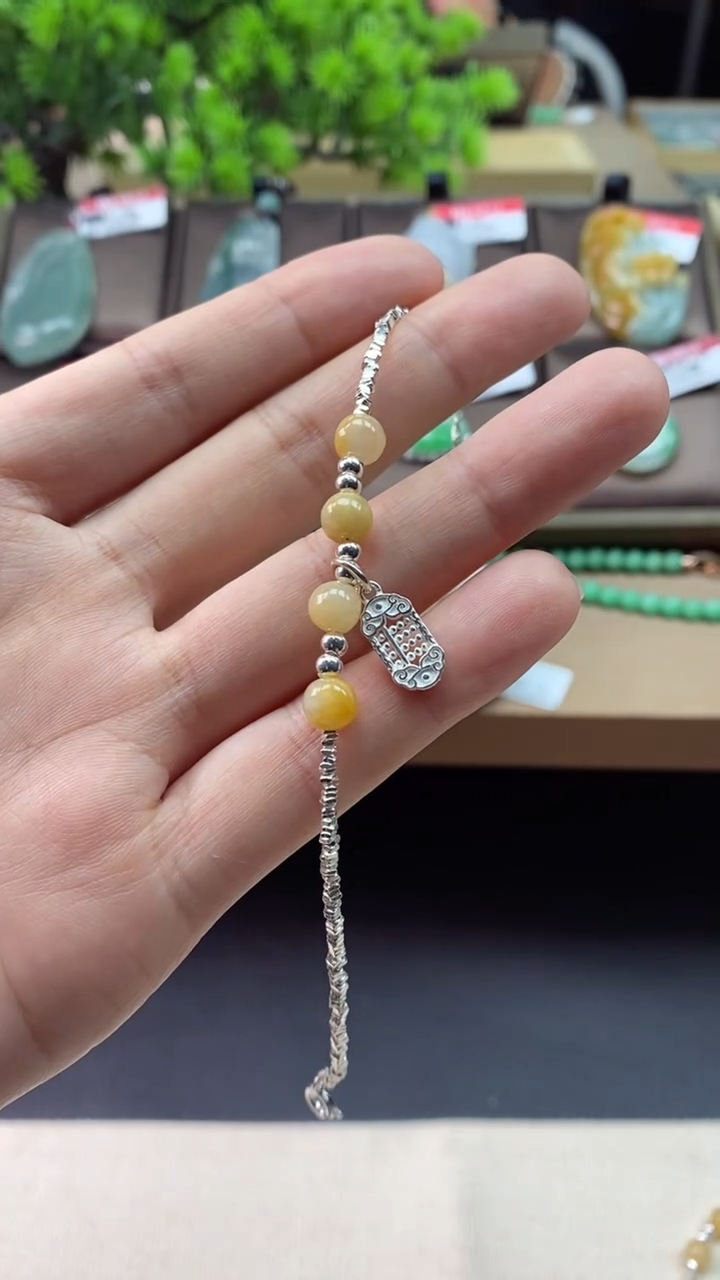 【闪购商品】翡翠手链银S925镶嵌手链