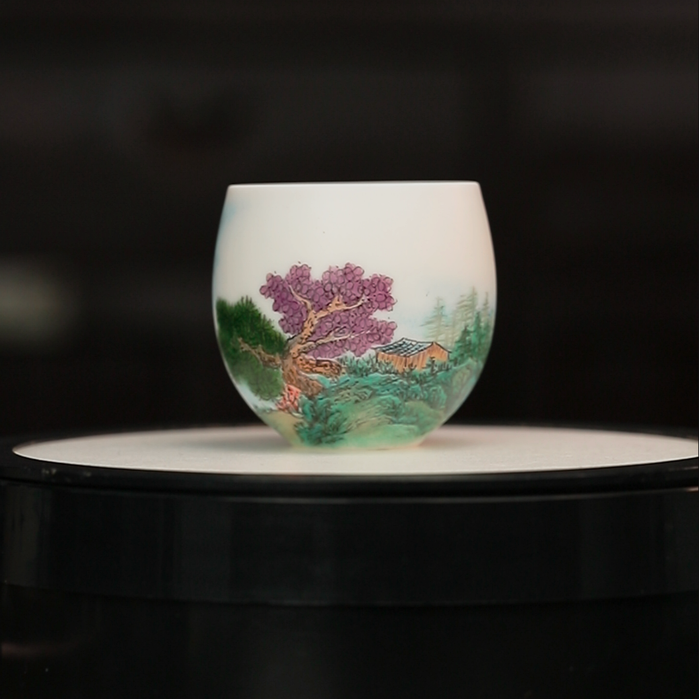 11.30/n10100/白瓷/粉彩山水杯2