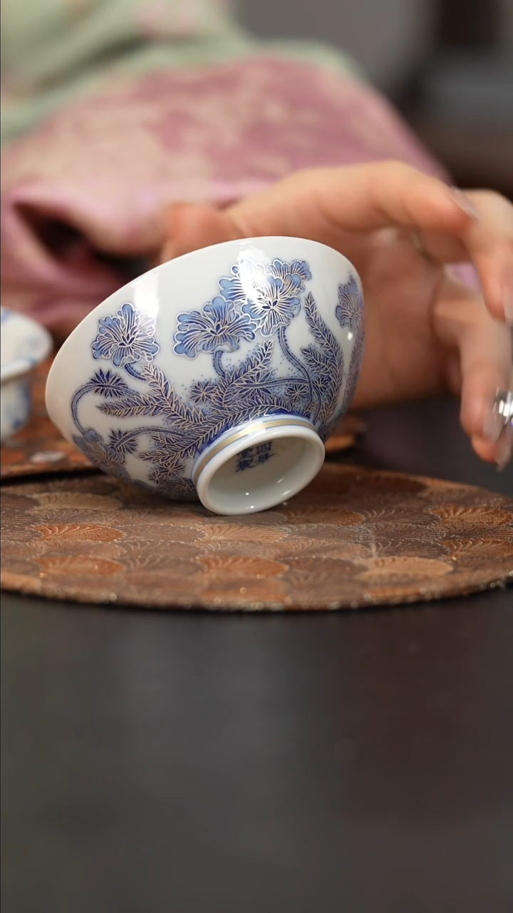 【闪购商品】杯四景堂青花描银