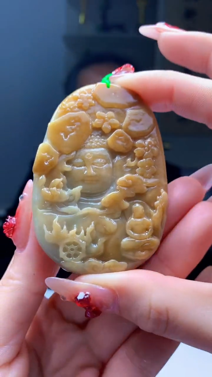 【闪购商品】定制翡翠未镶嵌1049ry-毛货挂件36