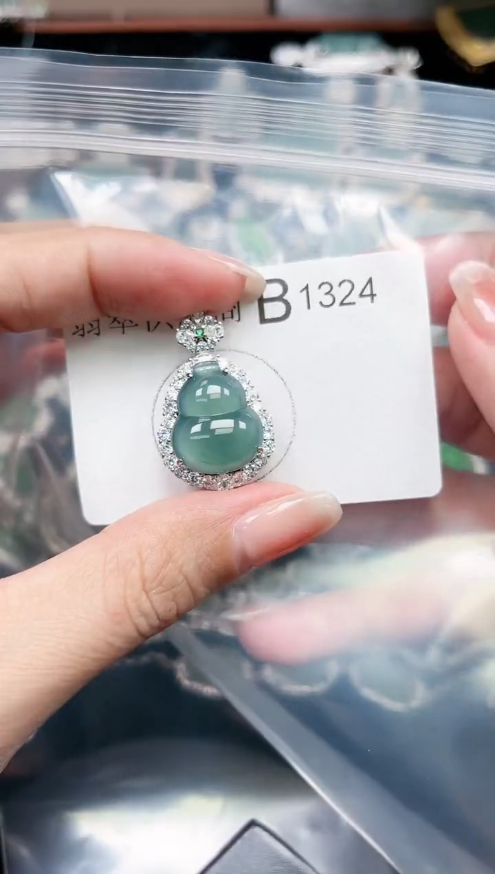 【闪购商品】翡翠颈饰未镶嵌赠皮绳1324