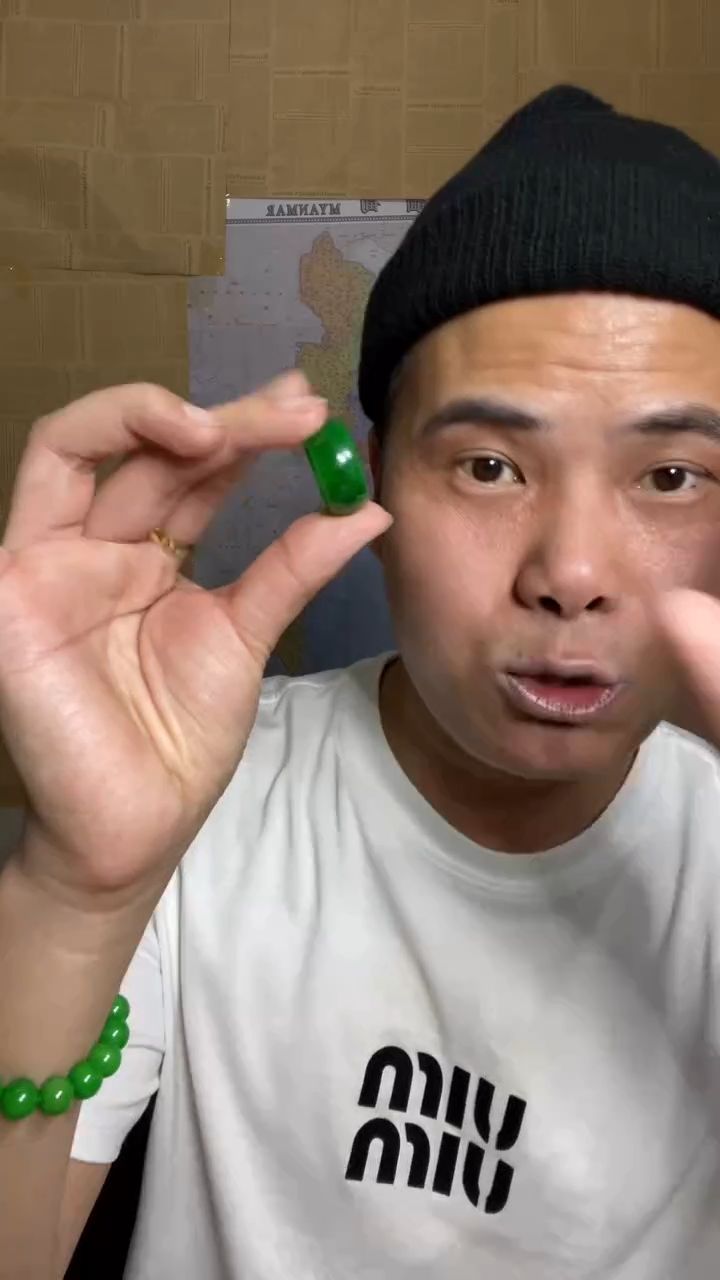 翡翠戒指未镶嵌【小伍珠宝】高端满绿戒圈