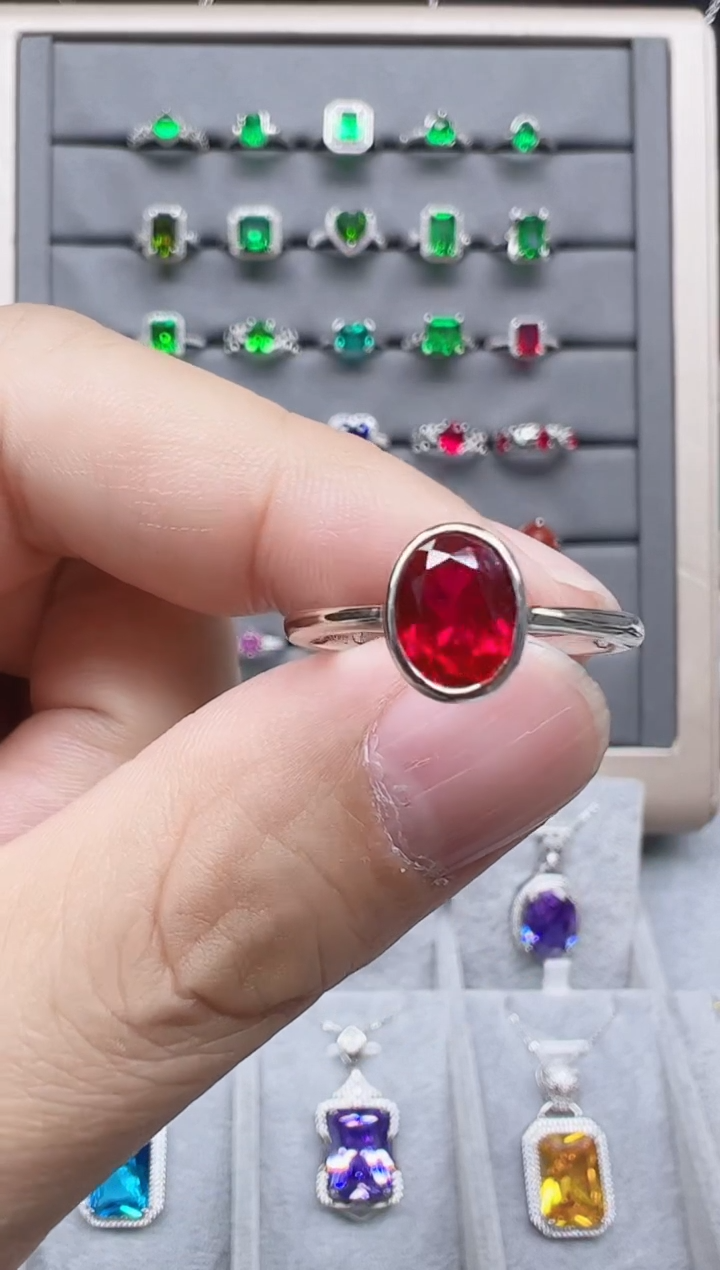 【闪购商品】红宝石戒指银S925镶嵌漏了