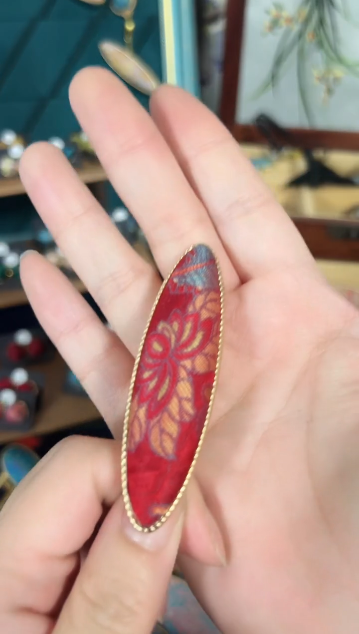 【闪购商品】【一物一拍初五发】暗红彩菱大柳叶发夹