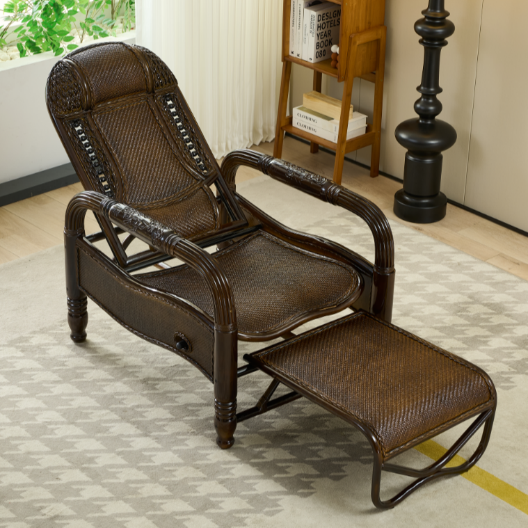 天然真藤 睡椅躺椅  休闲椅  靠背可以调节