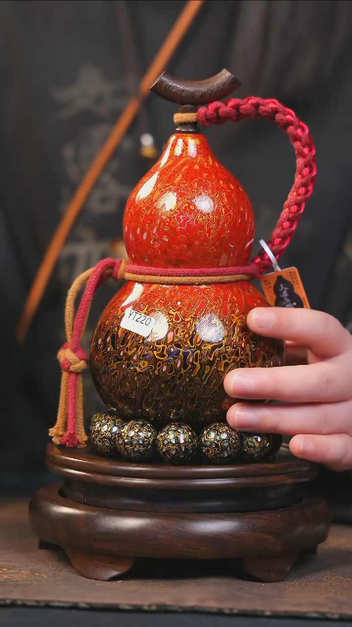 【闪购商品】YT220漆艺酒葫芦不包手串及旋转底座