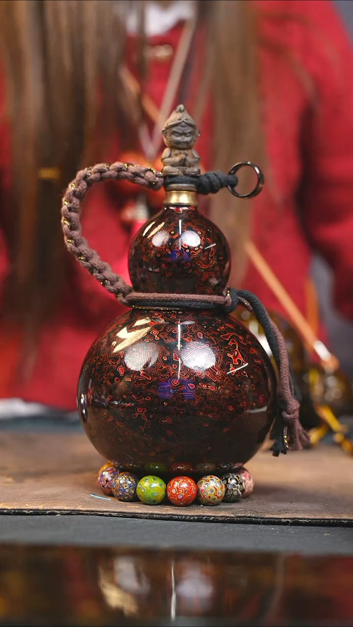 【闪购商品】WQ265漆艺酒葫芦不包手串及旋转底座