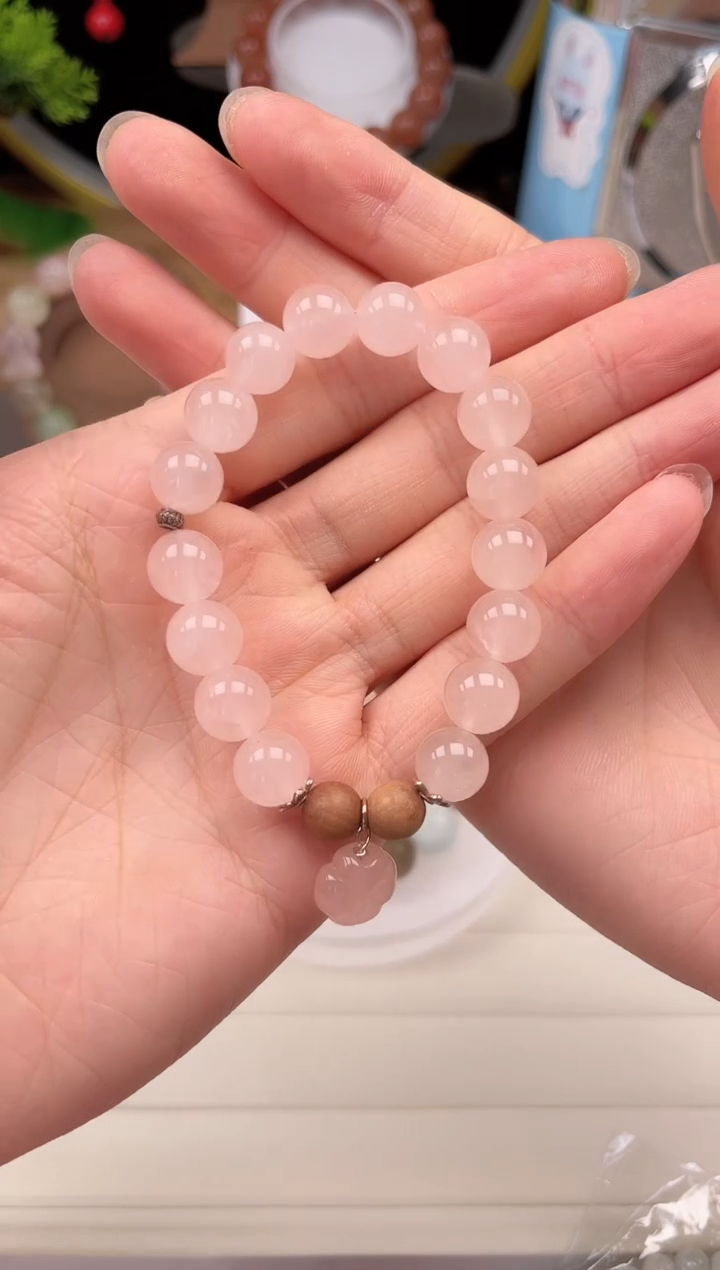 未镶嵌手链水晶10mm粉水设计款