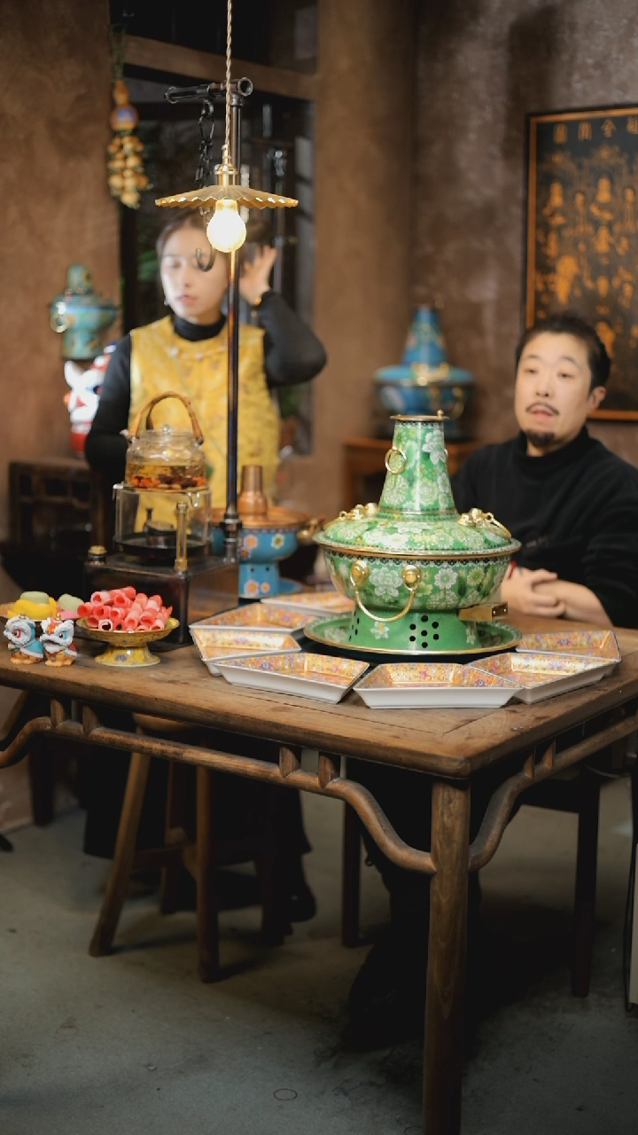 【闪购商品】电炭两用-百花齐放初春景泰蓝铜火锅