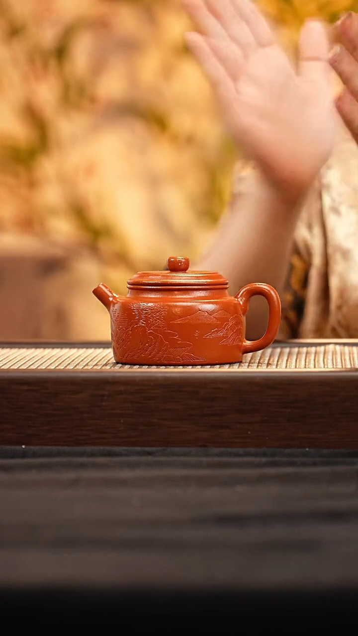 茶壶紫砂J29985德钟 朱泥